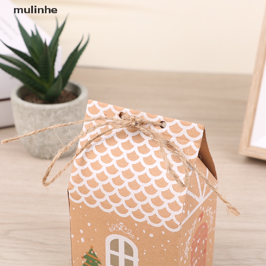 Set 5 Hộp Đựng Kẹo Hình Ngôi Nhà Giáng Sinh DIY