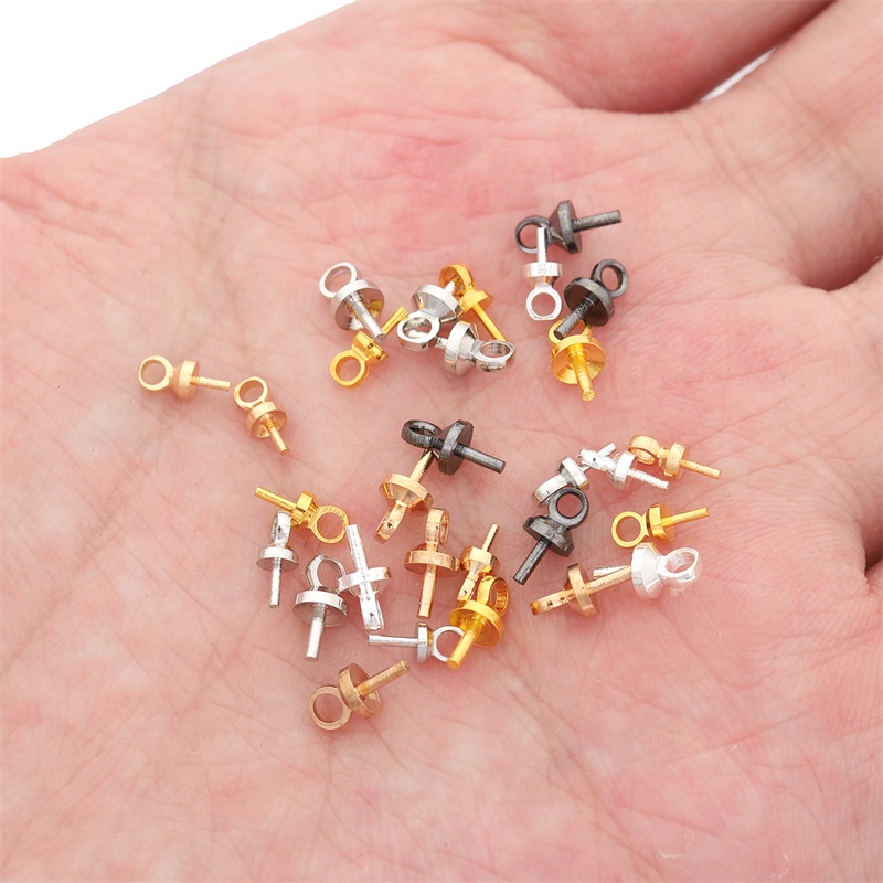 50 Phụ kiện hạt mắt cừu tròn Beadia bằng đồng làm trang sức diy