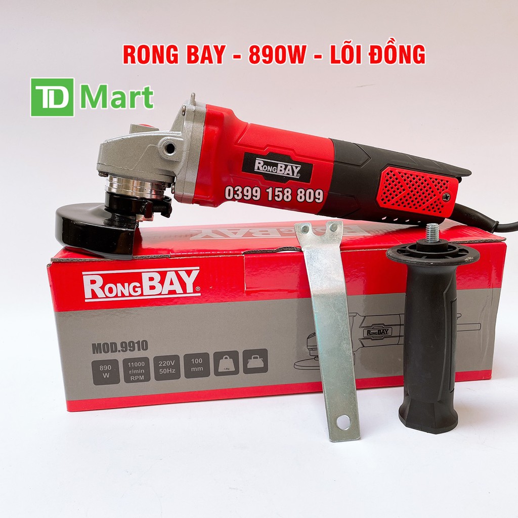 MÁY MÀI, MÁY CẮT CẦM TAY RONGBAY 890W Công nghệ việt, lõi đồng tặng đá cắt