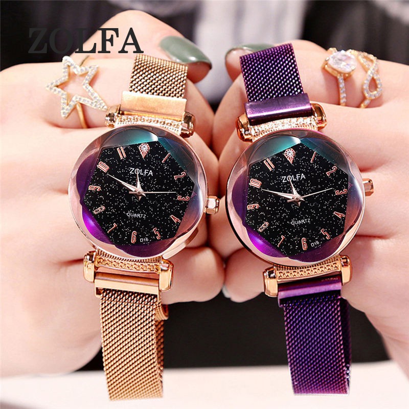 ZOLFA Elegant Lady Magnet Buckle Watches Luxury Rhinestone Starry Sky women Quartz Wristwatch Analog Clock Ladies Exquisite Wrist Accessories Đồng hồ nữ