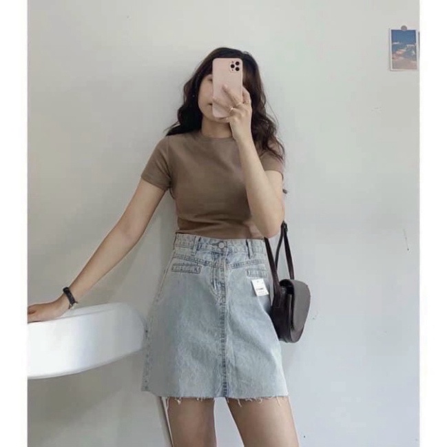 Áo phông nữ cổ vo tròn ngắn tay vải tổ ong, áo co dãn nữ form rộng nhiều màu sắc hàng đẹp chất mềm , trendy xiao shop