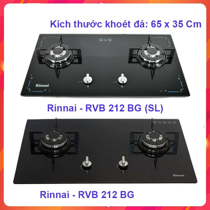 Bếp gas âm Rinnai RVB-212BG, BG - Có ngắt gas tự động - HÀNG CHÍNH HÃNG 100%