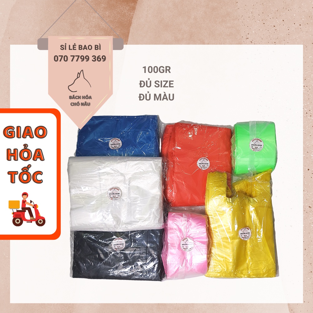 100GR Túi Ni Lông Gai 2 Quai Xốp [Đủ Size] [Đủ Màu] [Dày Dai] [Không Mùi] Tiết Kiệm