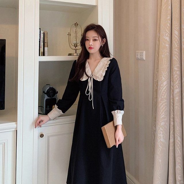 Đầm Midi Dài Tay Xinh Xắn Phong Cách Pháp Cho Nữ Size S-4Xl