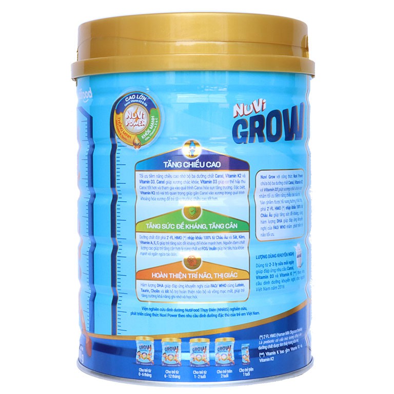 [Mẫu mới] Sữa Bột Nuvi Grow 4 thay thế Nuvita Grow Diamond 2+ 900g (Date 2023)