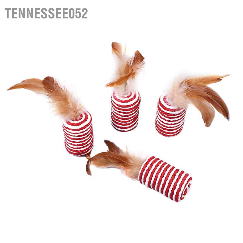 Tennessee052 Cat Feather Toy Scratch Resistant Paper Rope Multipurpose Interactive Rolling for Cats