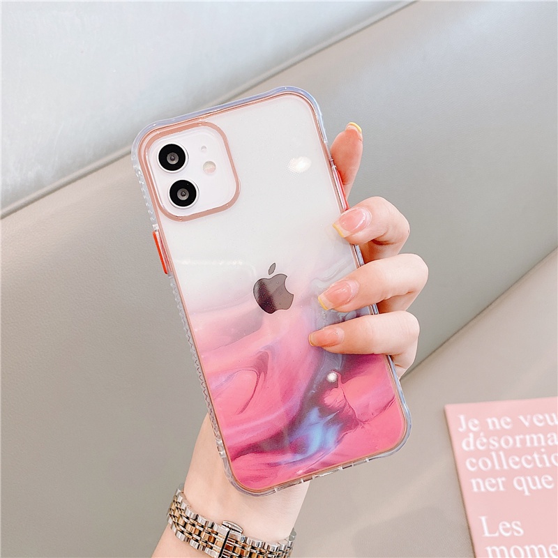 12 Pro Case Luxury Coloured Glaze Marble Glitter Clear Cover for iPhone 11 Pro Max XR X XS 7 8 Plus SE 2020 12 Mini Plated Case