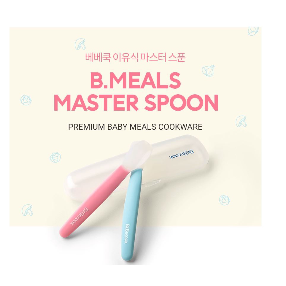 Set 2 muỗng ăn dặm Bebecook kèm hộp