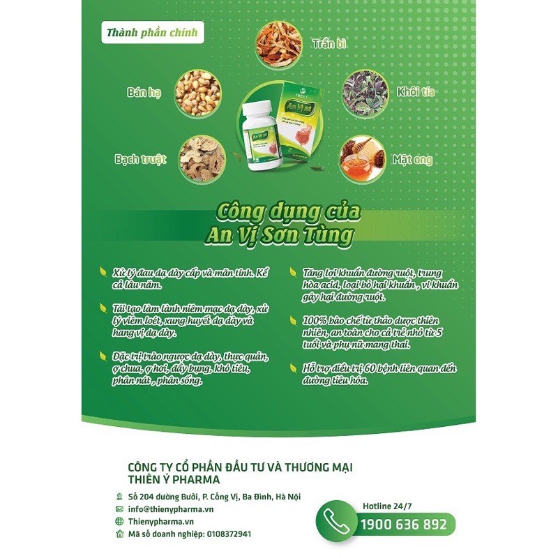 AN VỊ ST thực phẩm bảo vệ sức khoẻ dành cho mọi nhà [ da dày, tá tràng, trào ngược dạ dày thực quản]