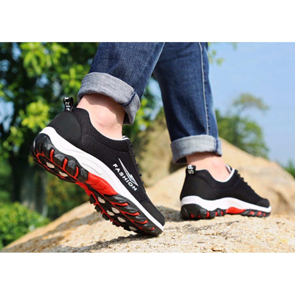 Giày thể thao Sneaker nam buộc dây, đế cao su nguyên khối cực êm, rãnh chống bắn nước - G150