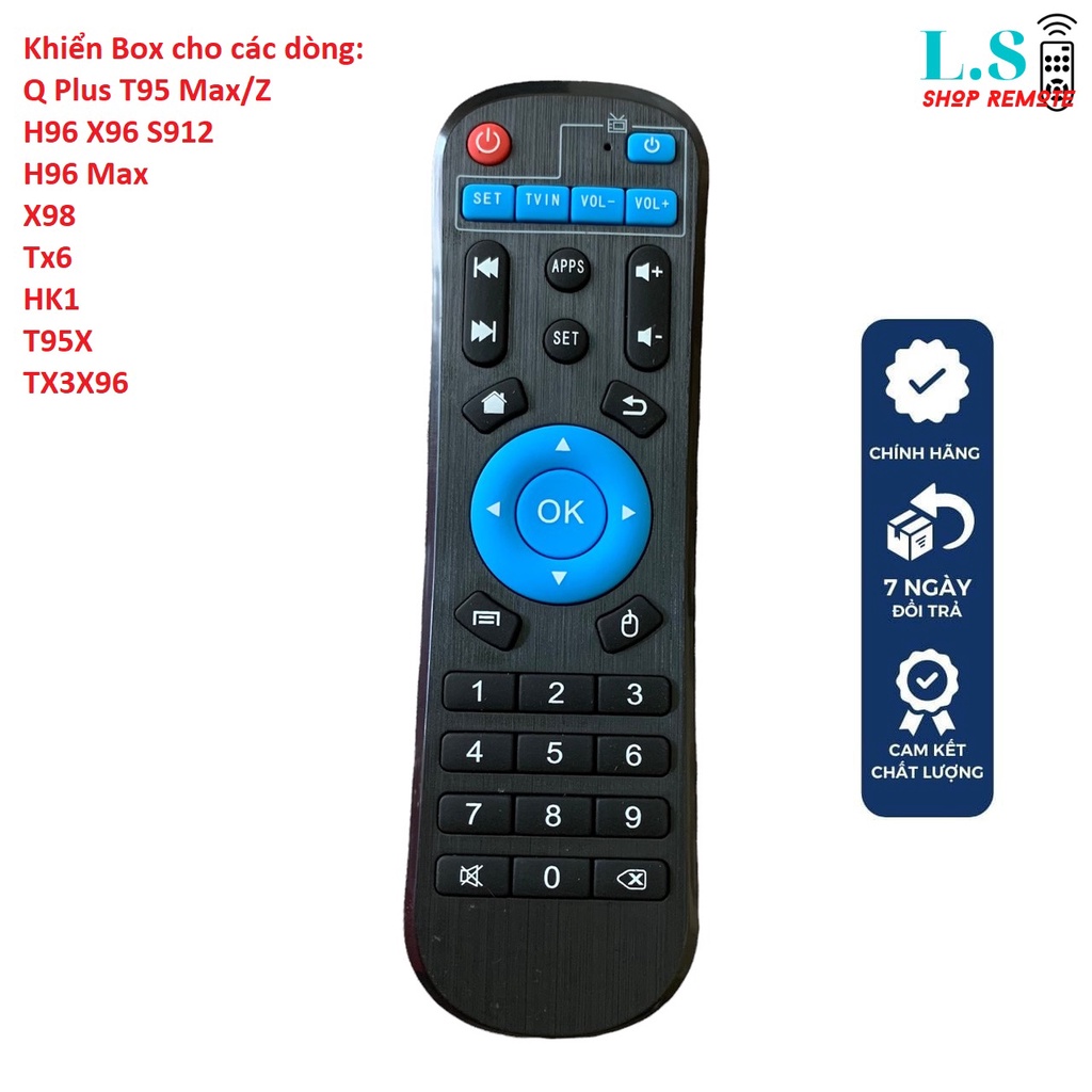 Điều khiển Android tv Box chính hãng theo máy các dòng QPlus, T95, Max/Z, H96, X96, S912, H96Max, X9