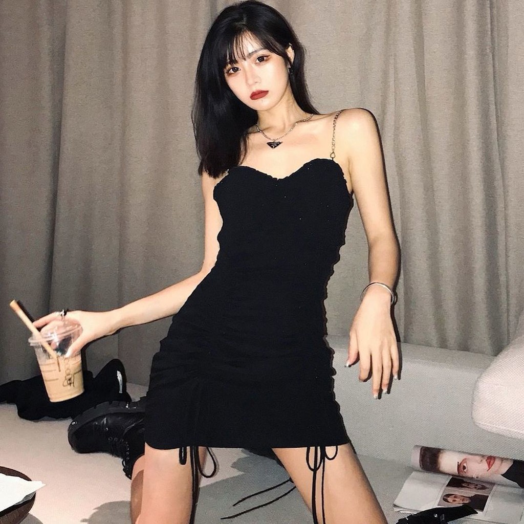 Đầm ôm phối dây rút thời trang gợi cảm cho nữ
