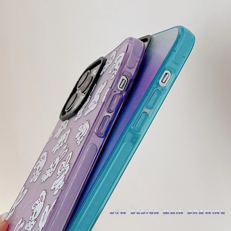 Ốp Điện Thoại Silicon Mềm Trong Suốt Chống Sốc Chống Trượt In Hình Thỏ Hoạt Hình Cho iPhone 13 12 11 Pro MAX X XS MAX XR 6 6s 7 8 Plus
