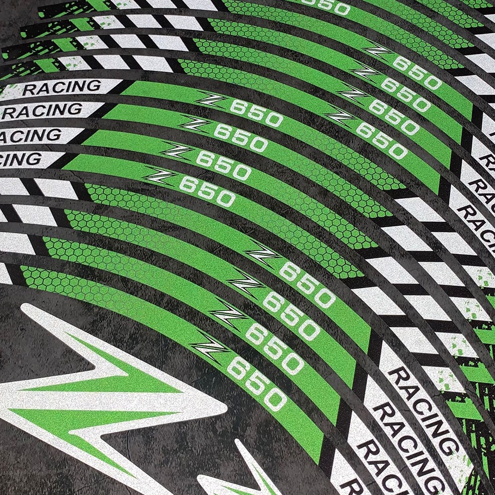 Miếng Dán Phản Quang Trang Trí Bánh Xe Mô Tô Kawasaki Z650 Chống Thấm Nước