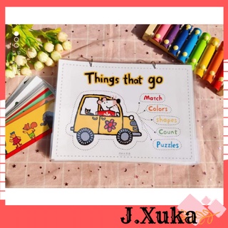 Học liệu montessori bóc dán thông minh cho bé Things that go JXUKA J64