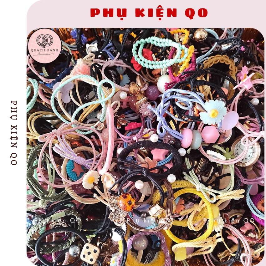 49k/1 THÙNG dây thun buộc tóc 40-50c tặng kèm 1c Scrunchies DBT04