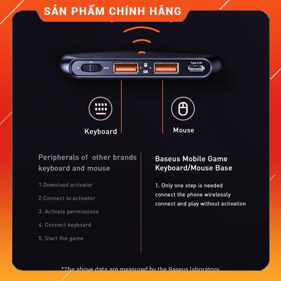 Adapter Hub blutooth 4.0 giúp kết nối bàn phím và chuột hỗ trợ chơi game hiệu Baseus Gamo - Hàng chính hãng