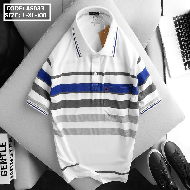 Áo Polo nam cổ bẻ phối  túi sọc ngang Trung Tuổi vải cá sấu Cotton xịn,chuẩn form,sang trọng-lịc lãm nhiều màu | BigBuy360 - bigbuy360.vn