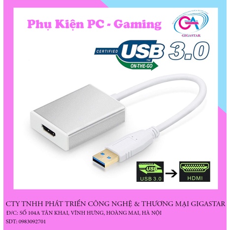 Cáp chuyển đổi cổng USB 3.0 sang HDMI 1080P cho PC Laptop HDTV LCD TV