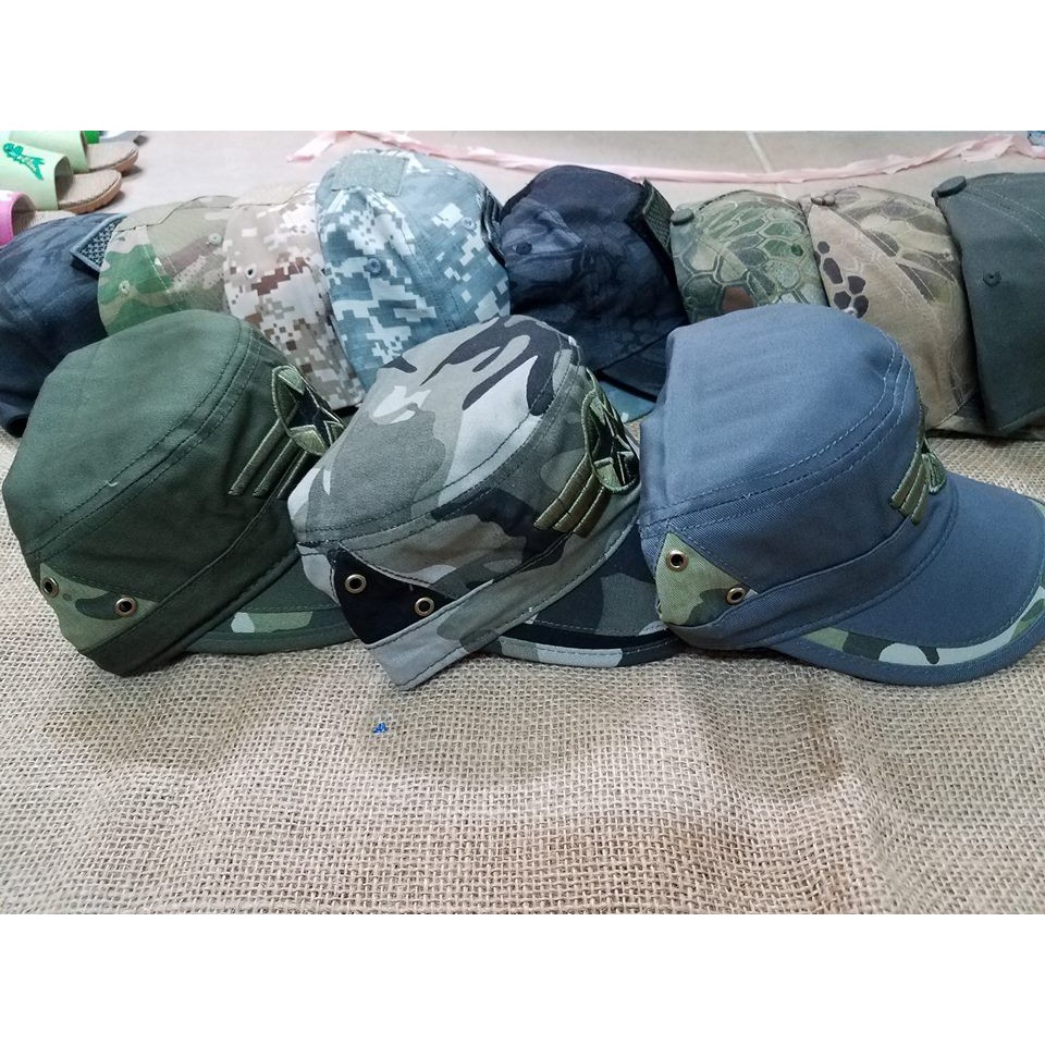 Nón kết mũ lưỡi trai đầu vuông hình ngôi sao rằn ri camouflage hoạt tiết rằn ri phong cách quân đội Mỹ