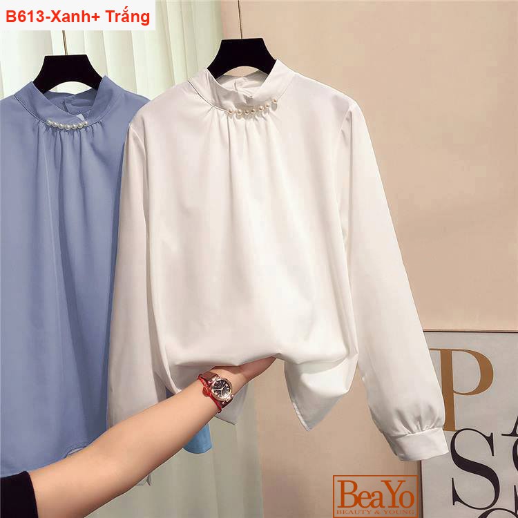 B613sale-áo sơ mi trân châu