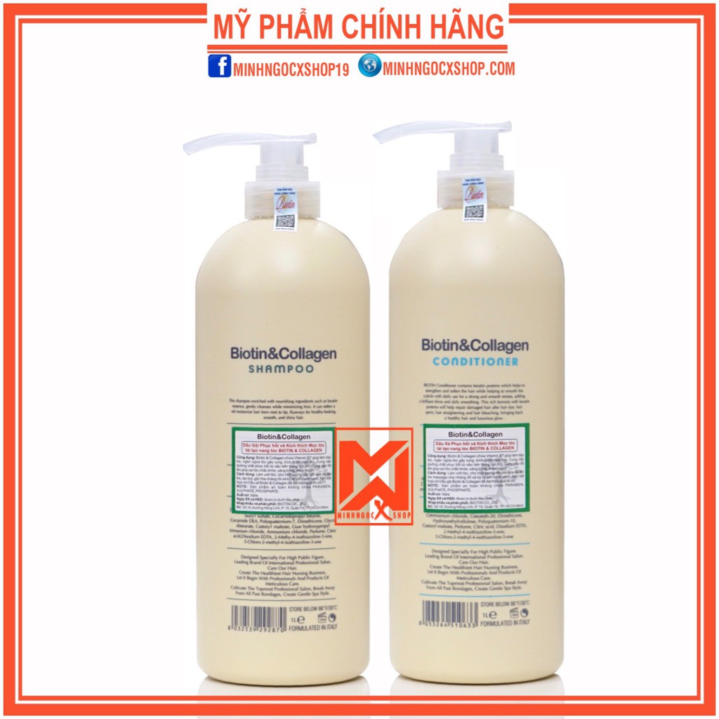 ✅[ BIOTIN ] DẦU GỘI XẢ BIOTIN TRẮNG - BIOTIN COLLAGEN GIẢM RỤNG TÓC PHỤC HỒI KHÔ SƠ HƯ TỔN 1000ML CHÍNH HÃNG | BigBuy360 - bigbuy360.vn