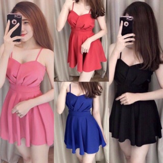 Đầm xoè 2 dây có lót quần trong _ kèm ảnh sp thật