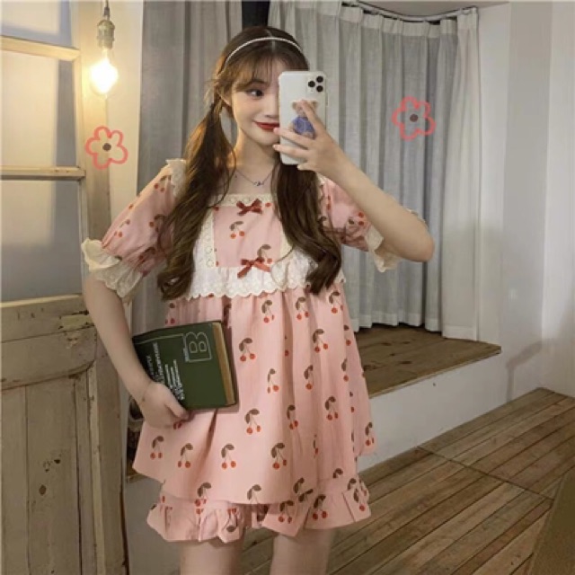Bộ Ngủ Nữ Dễ Thương Họa Tiết Cherry Chất đẹp Giá sỉ | BigBuy360 - bigbuy360.vn
