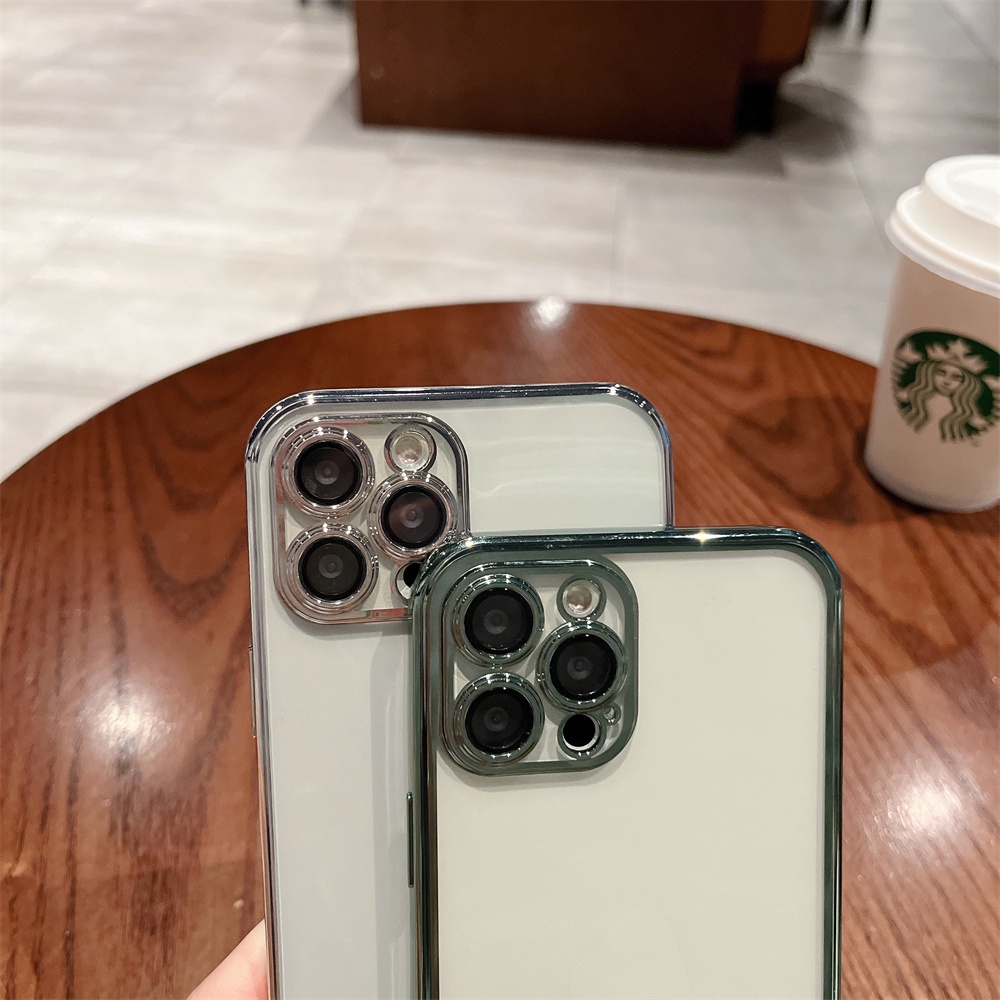 Ốp Điện Thoại Màu Tím Mạ Điện Cao Cấp Chống Bụi Cho Iphone 14 / 13 / 12 11 Pro Max