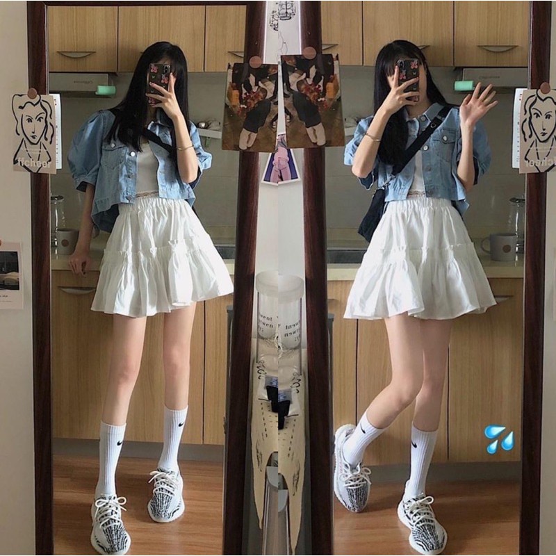 🌿 CHÂN VÁY NGẮN DỄ THƯƠNG 💚 SHORT SKIRT SIÊU ĐẸP 💕