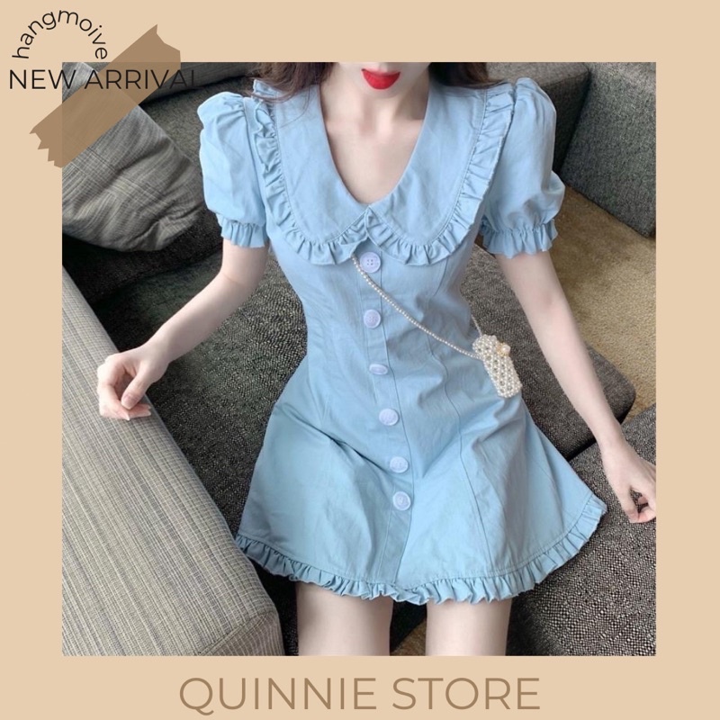Đầm midi tay ngắn, váy ngắn phong cách Hàn Quốc Quinnie Store