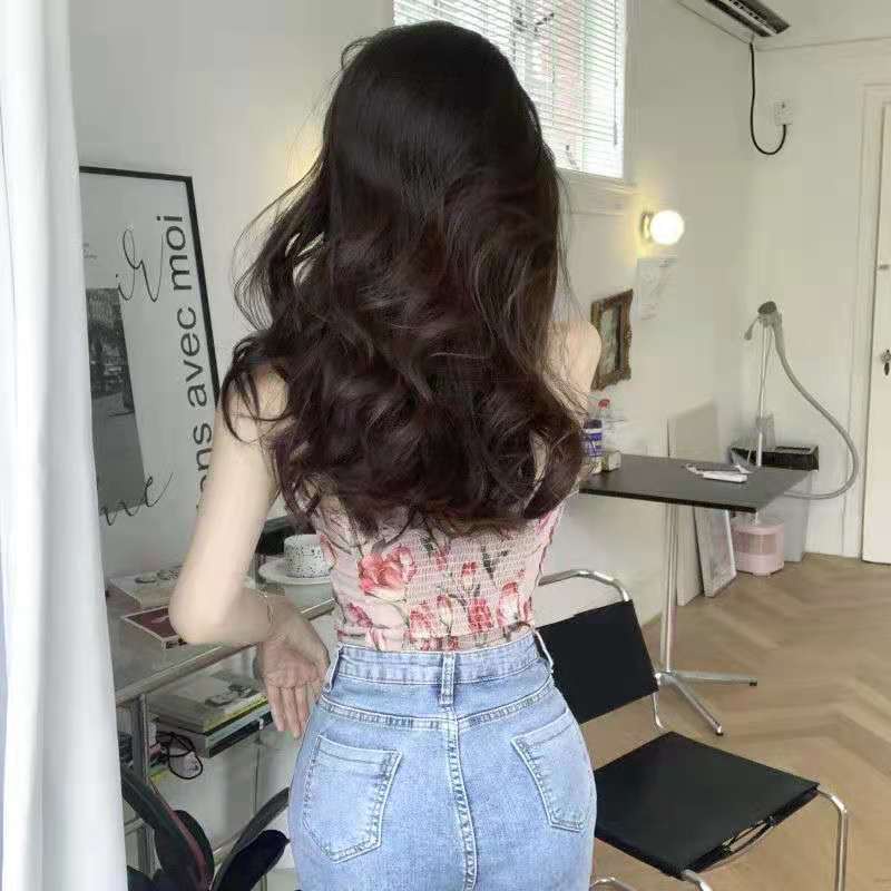 Áo Hai Dây Mỏng Hở Lưng Họa Tiết Hoa Phong Cách Pháp Thời Trang Mùa Hè Cho Nữ