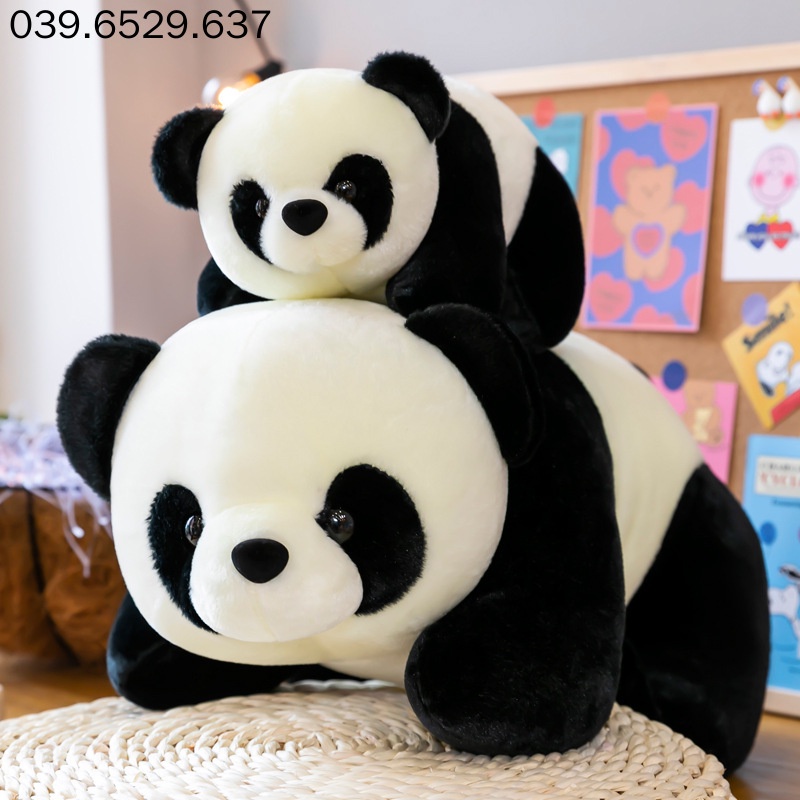 Gấu bông teddy bear gấu trúc Panda, gấu trúc nhồi bông nhập khẩu cao cấp, vải mịn size 30cm và 60cm