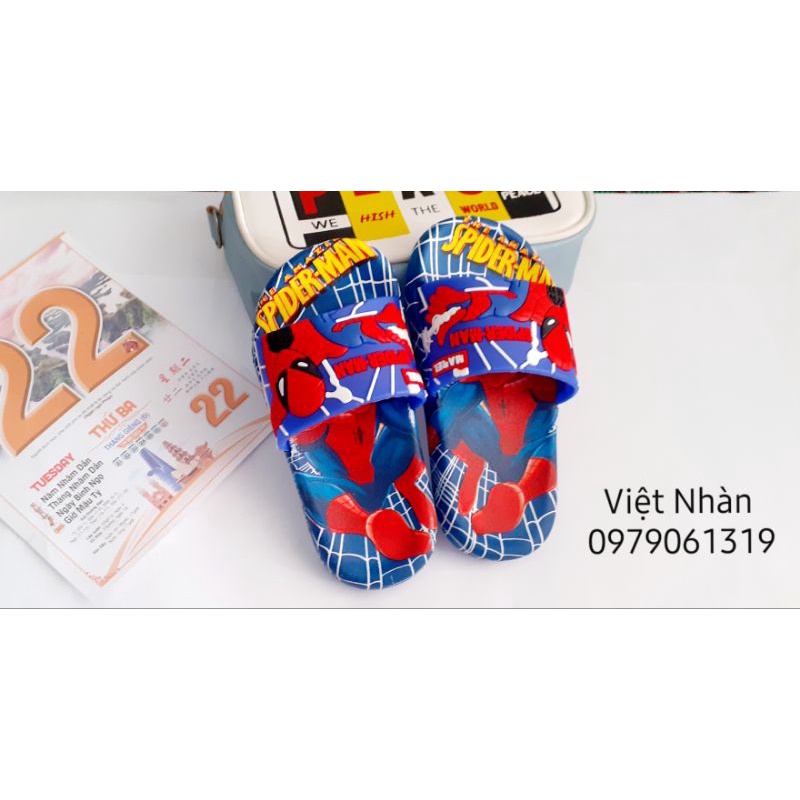 Dép siêu nhân 3D bé trai, siêu nhân Marvel, nhựa cao su dẻo, hàng loại 1