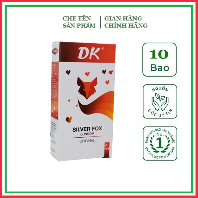 Bao cao su Siêu mỏng Siêu trơn DK SILVER FOX cao cấp (hộp 10 chiếc)