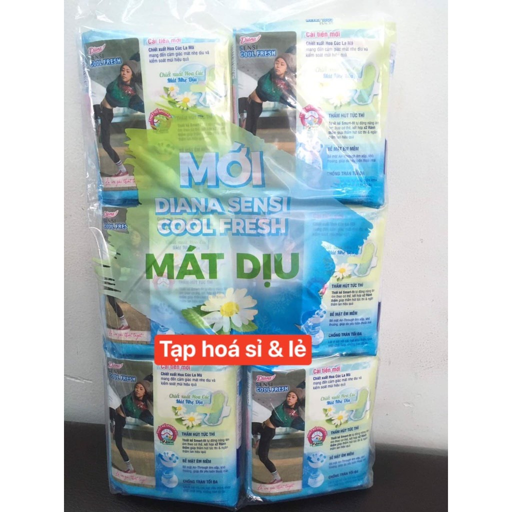 6 gói diana sensi cool fresh mát dịu hoa cúc mỏng cánh (1 gói 8 miếng)