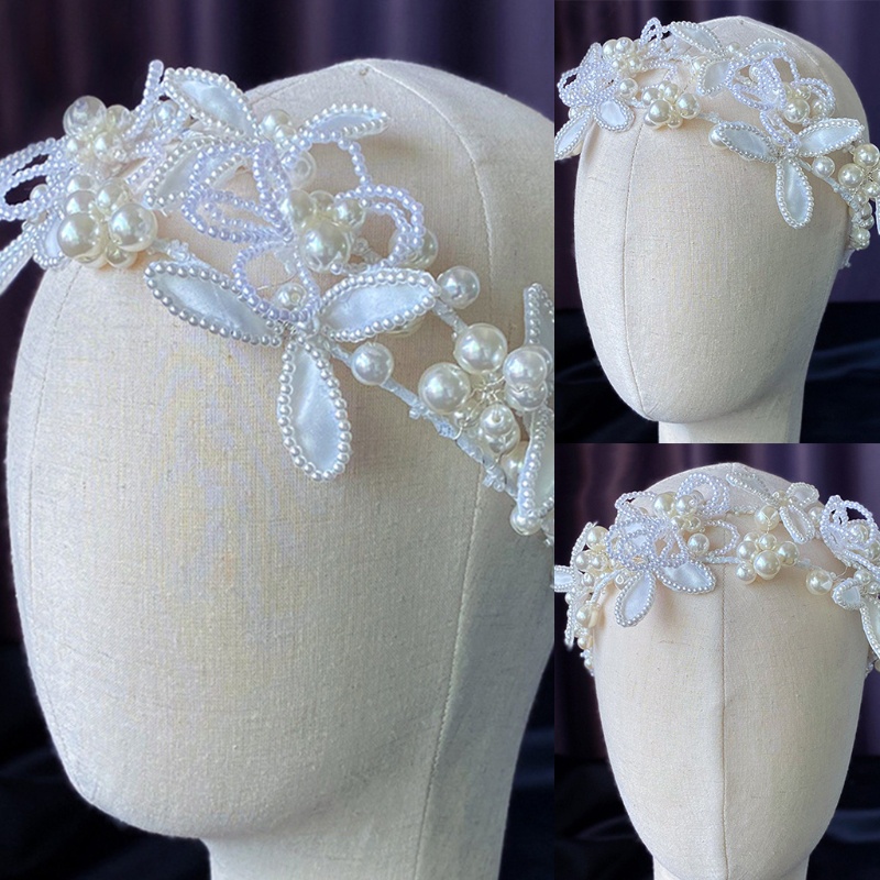 Cài Tóc Hình Vương Miện Đính Ngọc Trai Giả Lãng Mạn Cho Cô Dâu