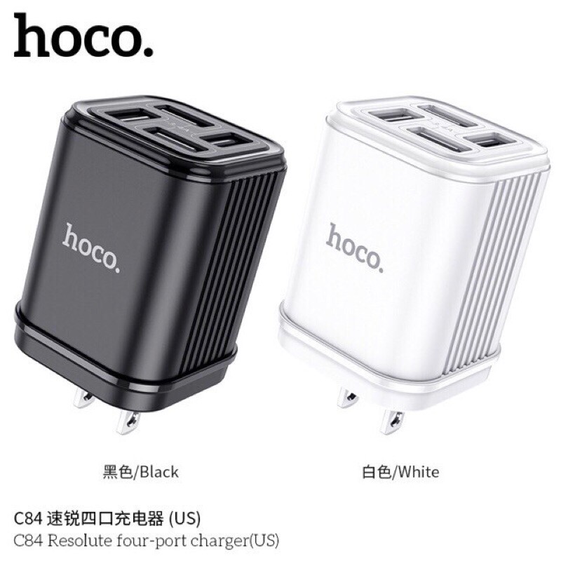 Cốc sạc nhanh Hoco C84 4 cổng USB dòng max 3.4A hay củ sạc hoco C84 hợ trợ 4 cổng USB