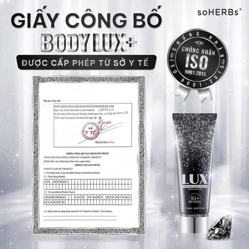 Kem body Lux Plus - body Lux + Retinlo B3 TRắng Da