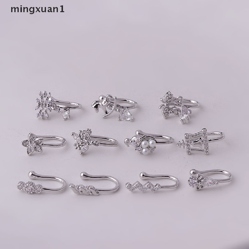 Khuyên kẹp mũi xỏ giả bằng thép không gỉ
