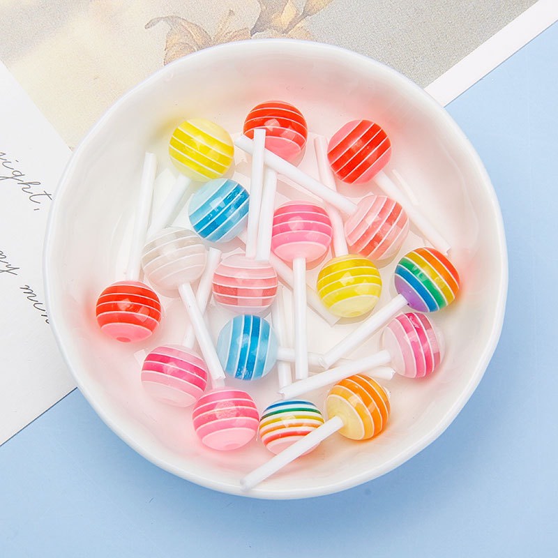 SET 2 CÁI - Charm (C254) slime/ Dụng Cụ Charm Nail Trang Trí [Ko Keo &amp; Nút] Hình Que Kẹo - màu ngẫu nhiên