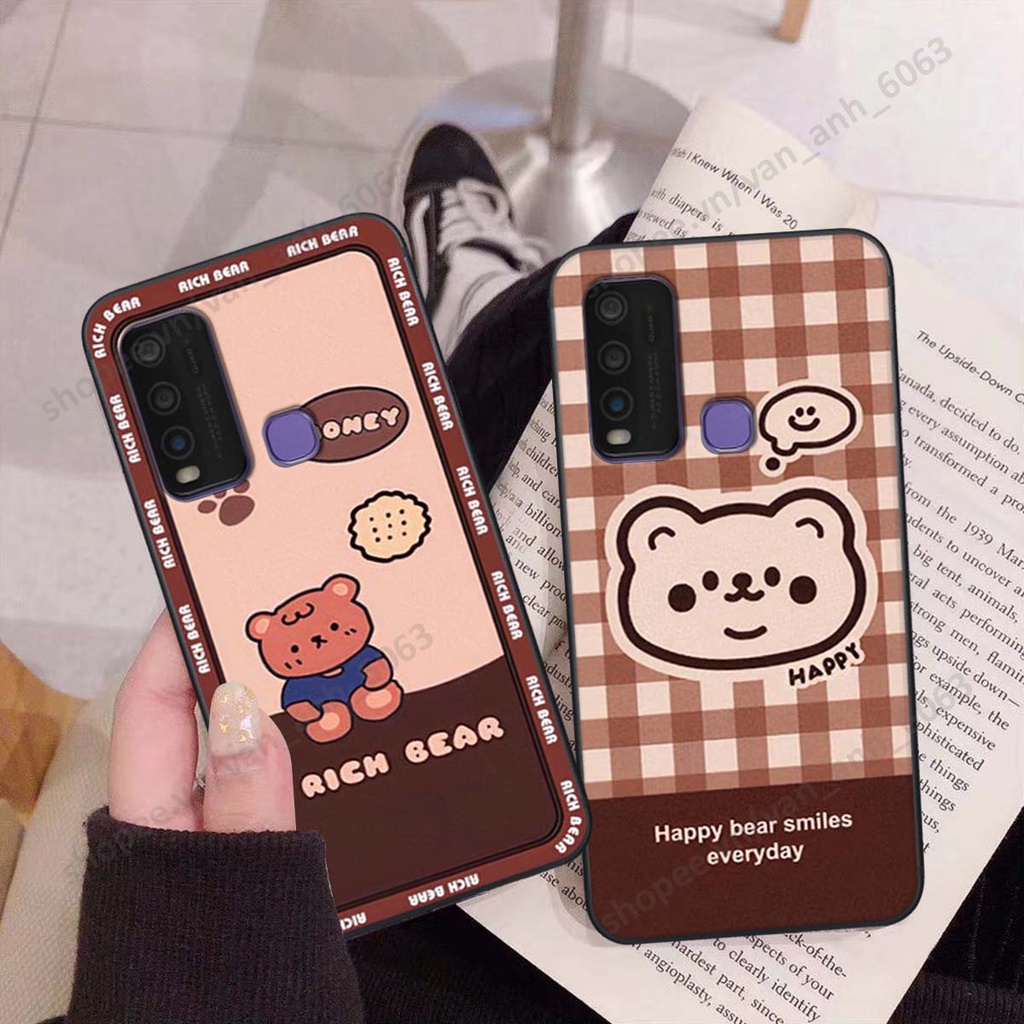 Ốp lưng Vivo Y30 / Y50 in hình hoa, gấu rich bear nghệ thuật, thời trang