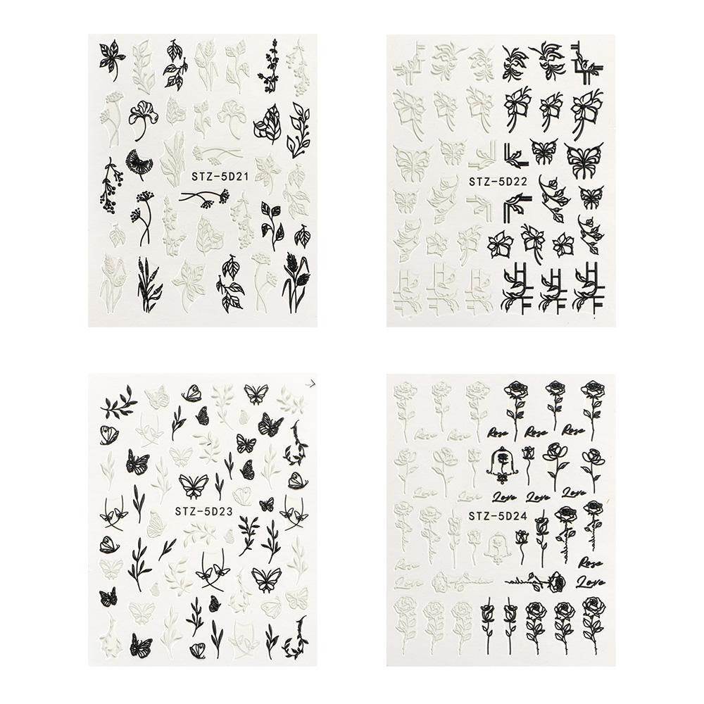 Giấy Decal Họa Tiết Nổi Dán Móng Nghệ Thuật