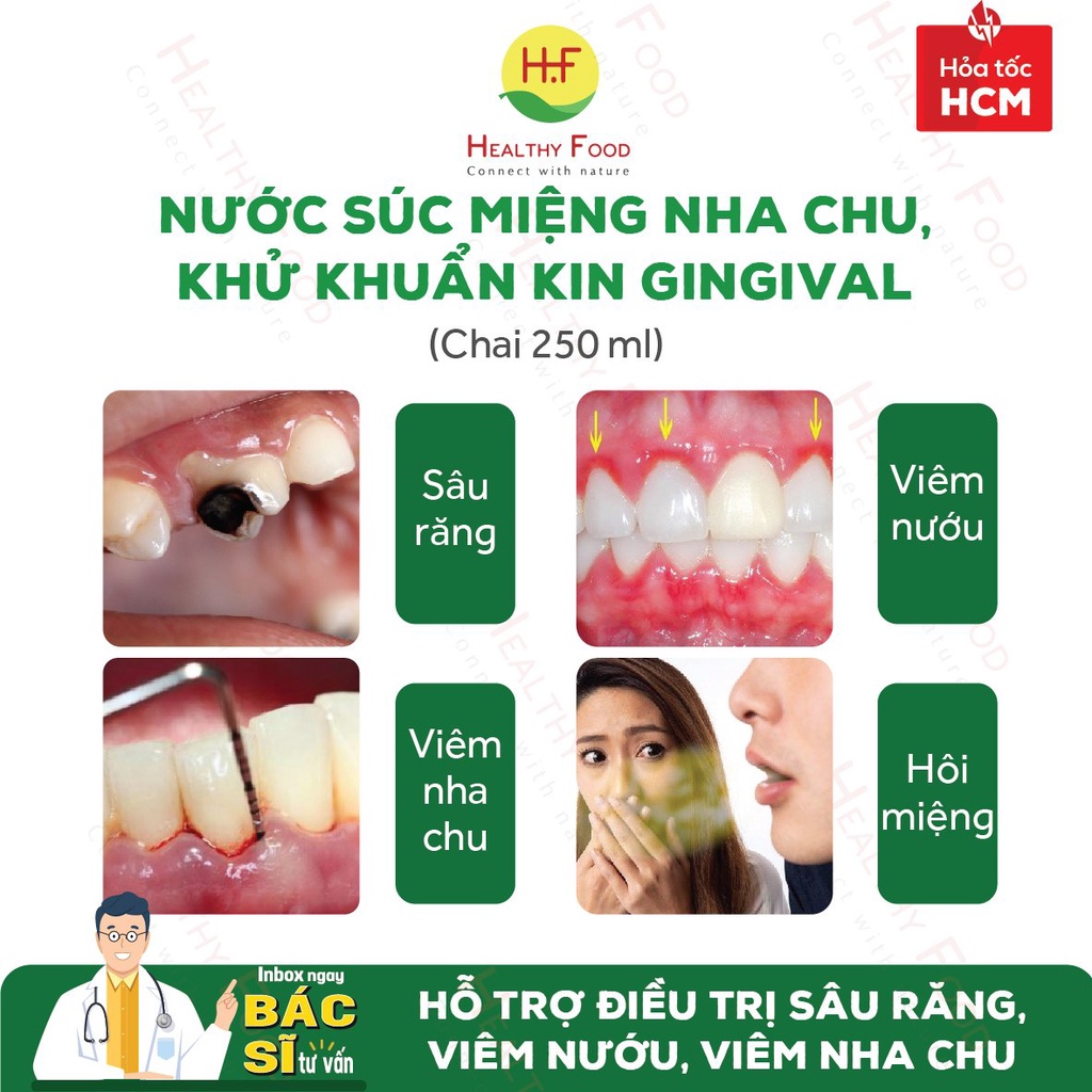 [CHÍNH HÃNG TÂY BAN NHA] - Nước Súc Miệng Kin Gingival (Chai 250ml) Hỗ trợ Viêm Nướu Nha Chu, Diệt Khuẩn, Khử Mùi Hôi