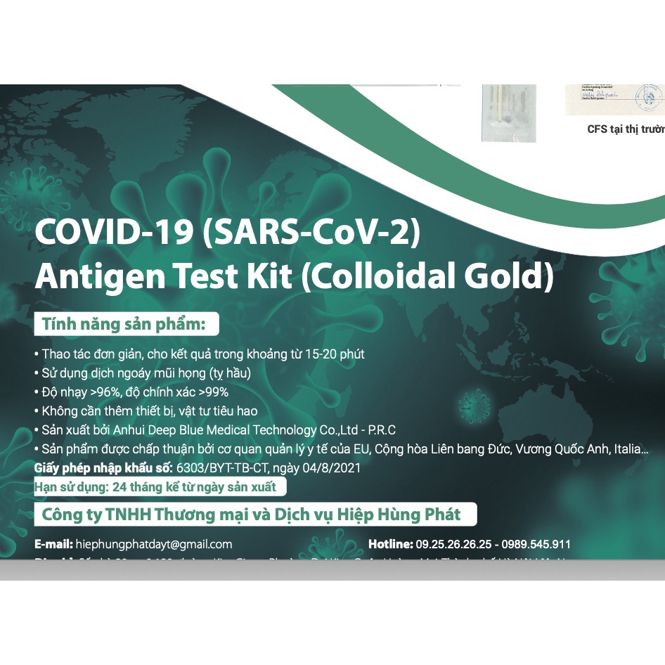 Bộ Test Nhanh Tại Nhà Antigen Colloidal Gold Chính Hãng  - Kit Test Kháng Nguyên - Que Test Mũi
