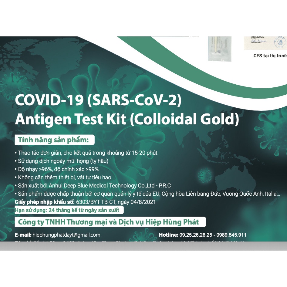 Bộ Test Nhanh Tại Nhà Antigen Colloidal Gold Chính Hãng  - Kit Test Kháng Nguyên - Que Test Mũi