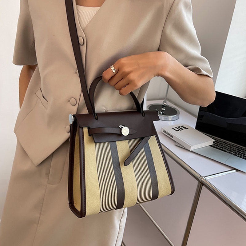 Túi đeo vai/ xách tay IELGY kẻ sọc phong cách phương tây thời trang dễ phối đồ cho nữ