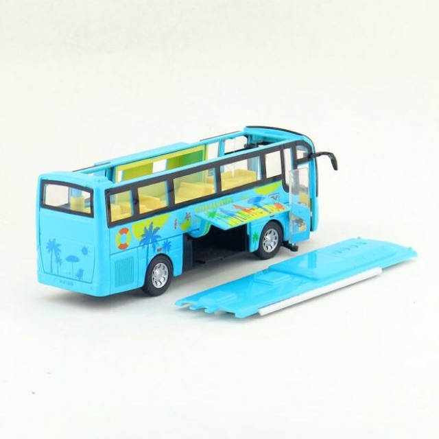 Mô Hình Kim Loại 1:32 Xe Bus 1 Tầng Love Life  19cm - ảnh thật cuối