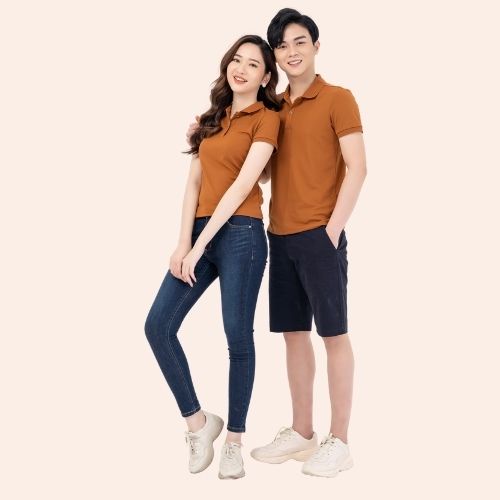 Áo thun polo nữ YODY phông tay ngắn, cổ bẻ vải Cotton, cafe ,chuẩn form xuất xịn - APN4388
