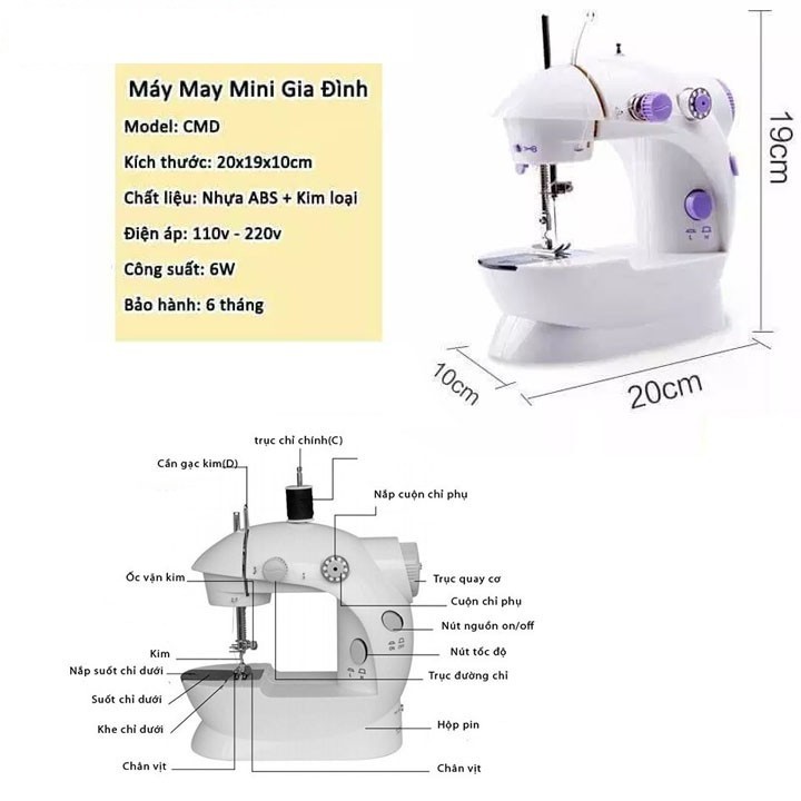 Máy khâu mini gia đình  XẢ KHO  BẢO HÀNH 2 THÁNG